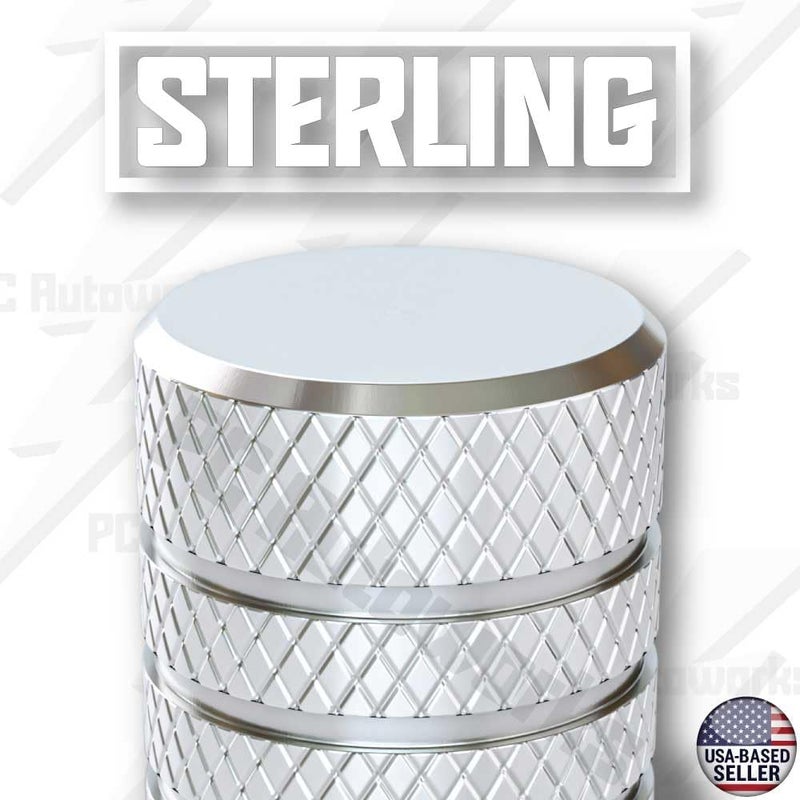 PC Autoworks Aluminum Tire Valve Stem Caps – Anti-Rust, Premium Anodized Aluminum, Corrosion-Resistant, Easy Install, Universal Fit for Car, Truck, Bike, SUV – 1 Pack/Set of 4 (Sterling Silver) - Image 4